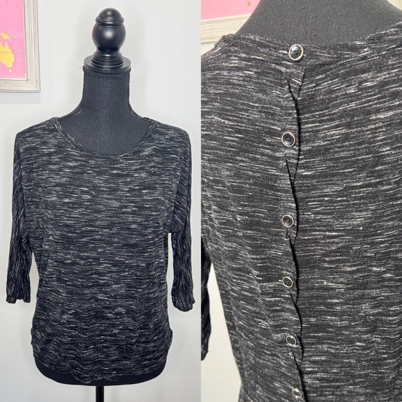 Club Monaco Back Button Up Black Women’s Top (S) - Picture 1 of 7